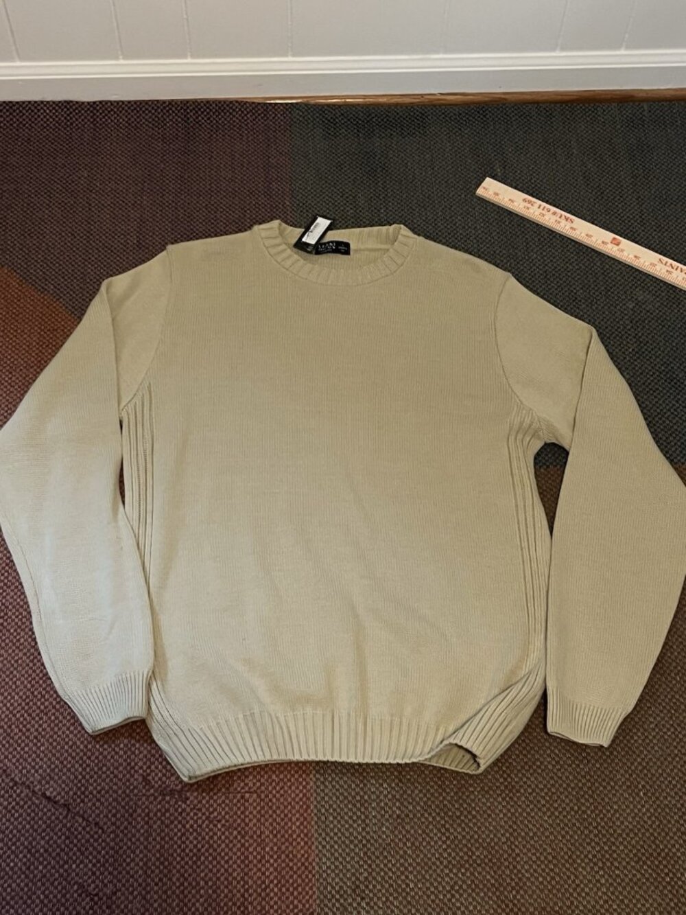 Boohoo Men’s Knitted Sweater Size L - Stone/Tan- MADE IN UK!  New NWT!